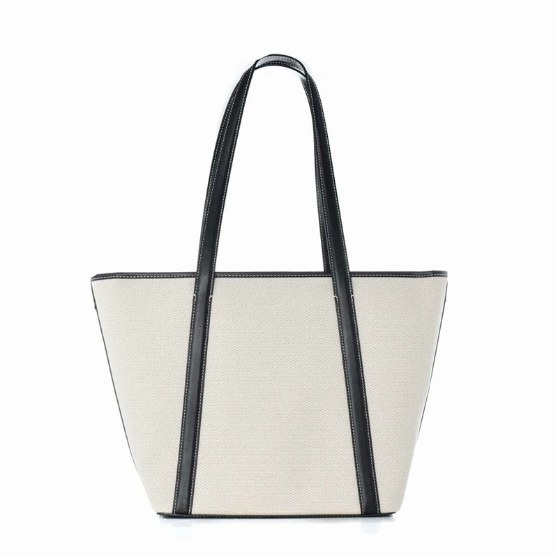 Pratt Canvas Shoulder Bag - Black / Cream