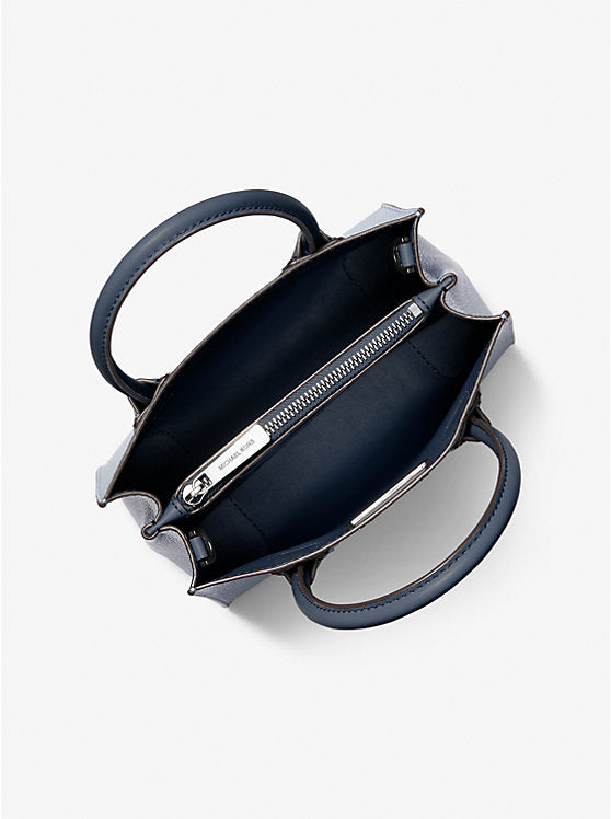 Mercer Medium Pebbled Leather Bag - Navy
