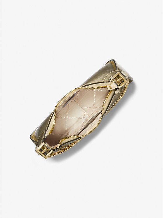 Wilma Small Metallic Shoulder Party Bag - Champagne / Gold