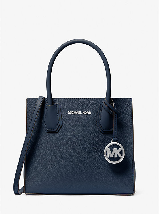 Mercer Medium Pebbled Leather Bag - Navy