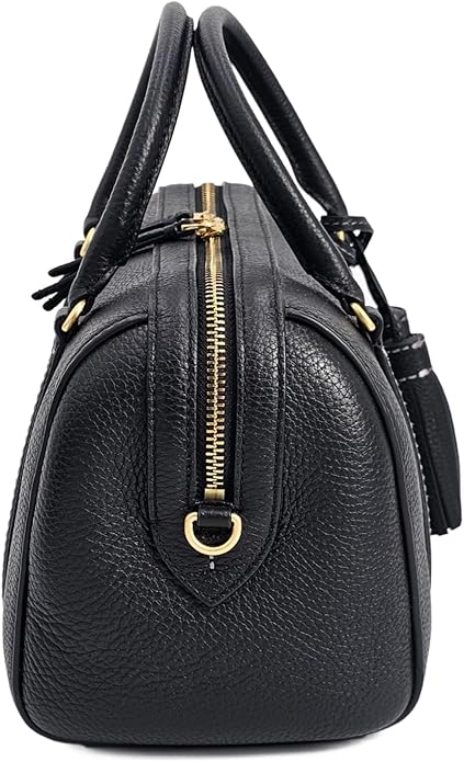 Thea Small Convertible Satchel Bag - Black