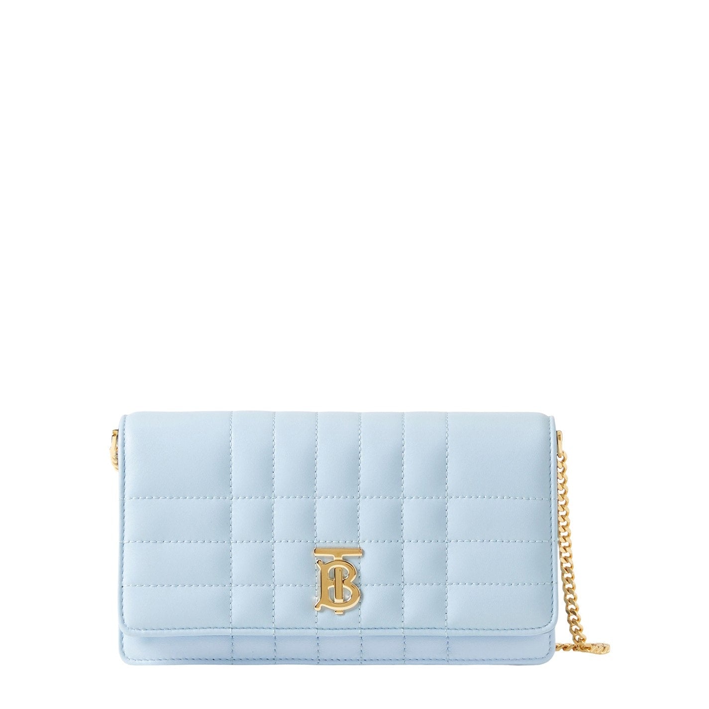 Quilted Lola Clutch - Powder Blue