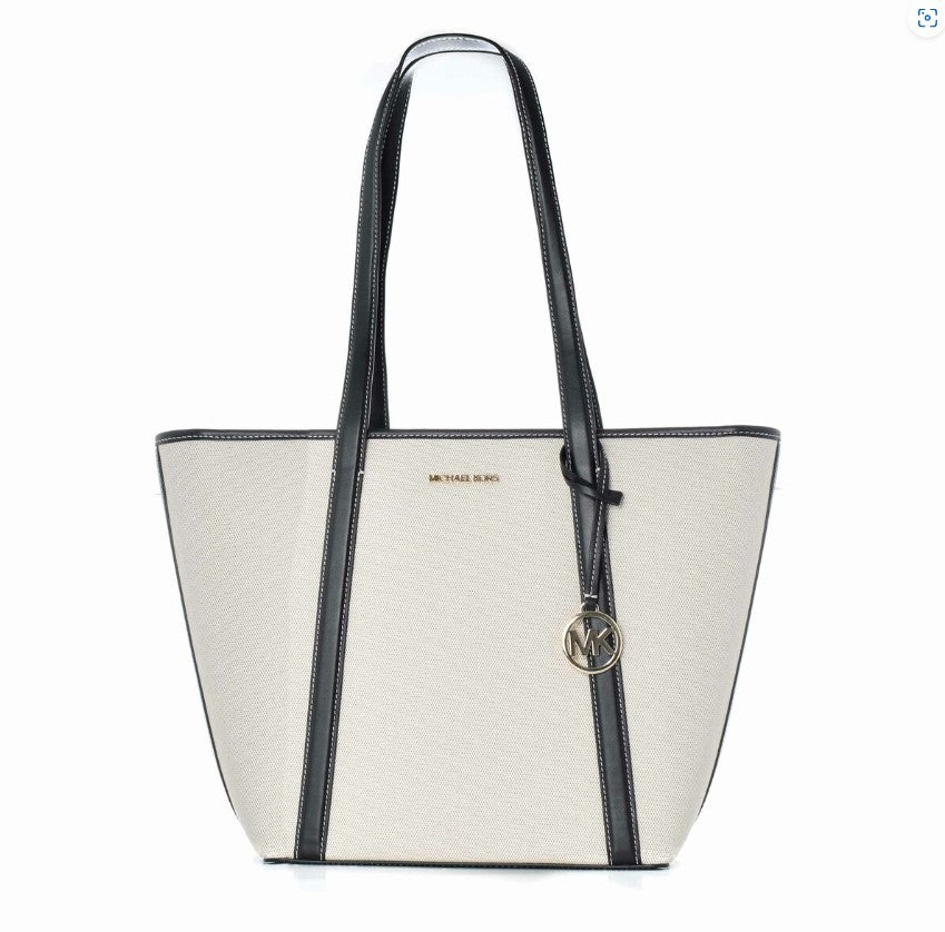 Pratt Canvas Shoulder Bag - Black / Cream