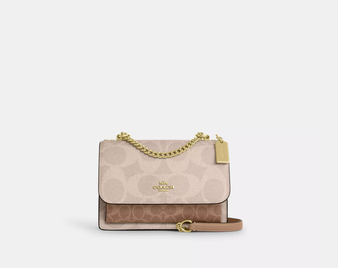 Klare Medium Crossbody Bag In Signature Canvas- Tan/Sand