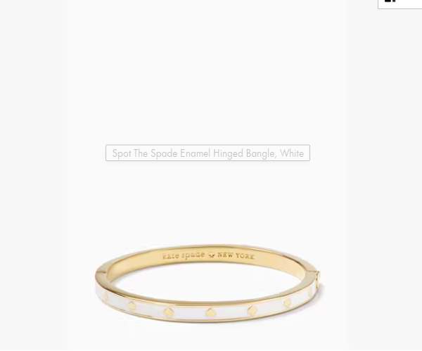 Kate Spade Enamel Hinged Bangle / Bracelet - White