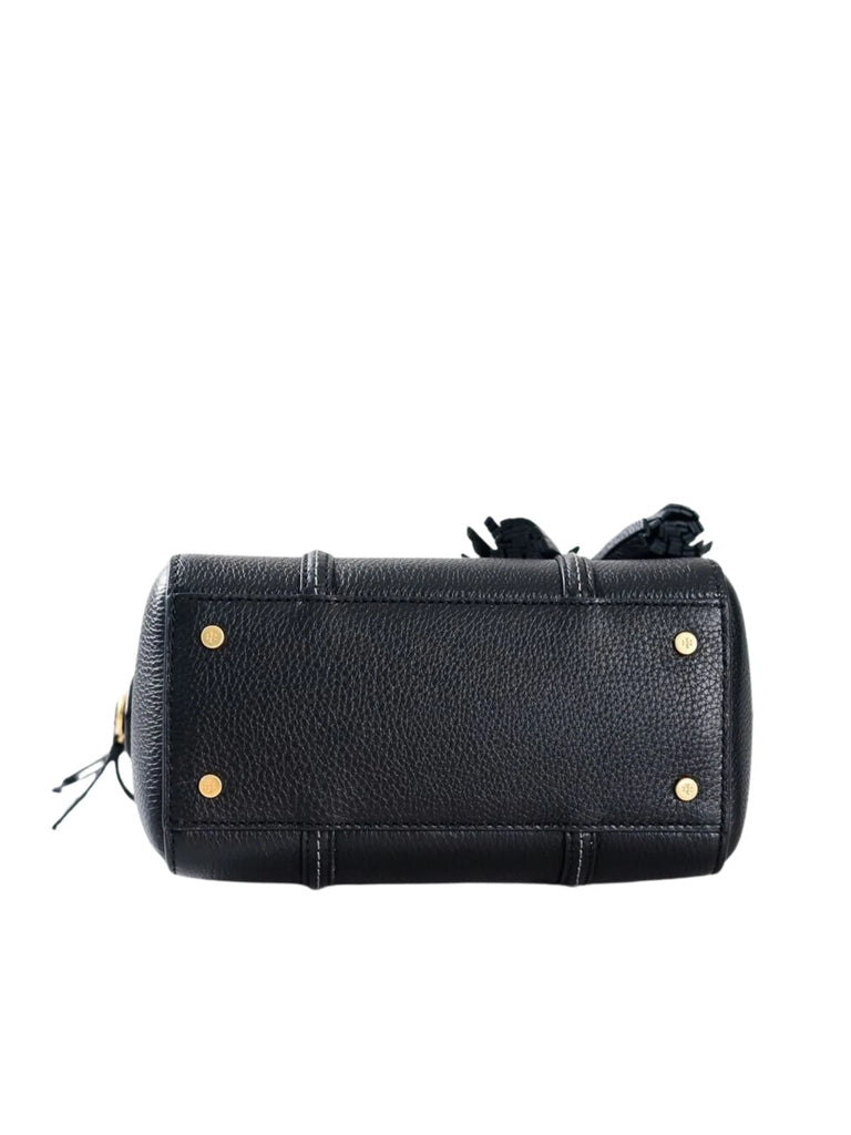 Thea Small Convertible Satchel Bag - Black