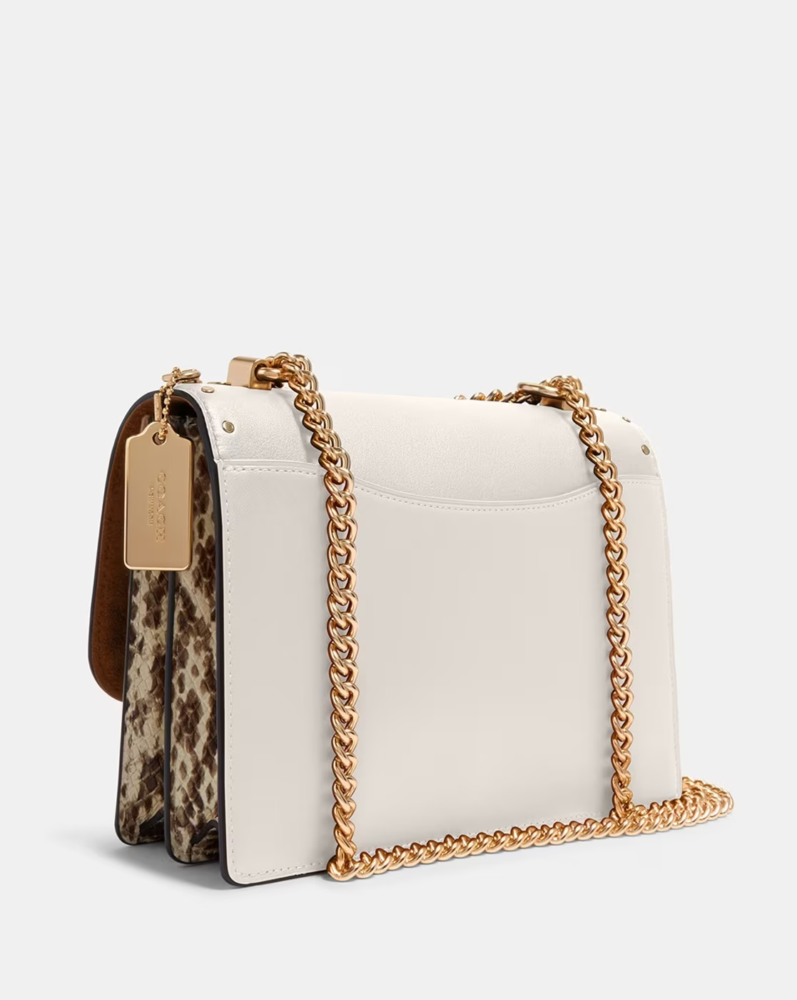 Klare Medium Crossbody With Rivets - White/ Signature Canvas