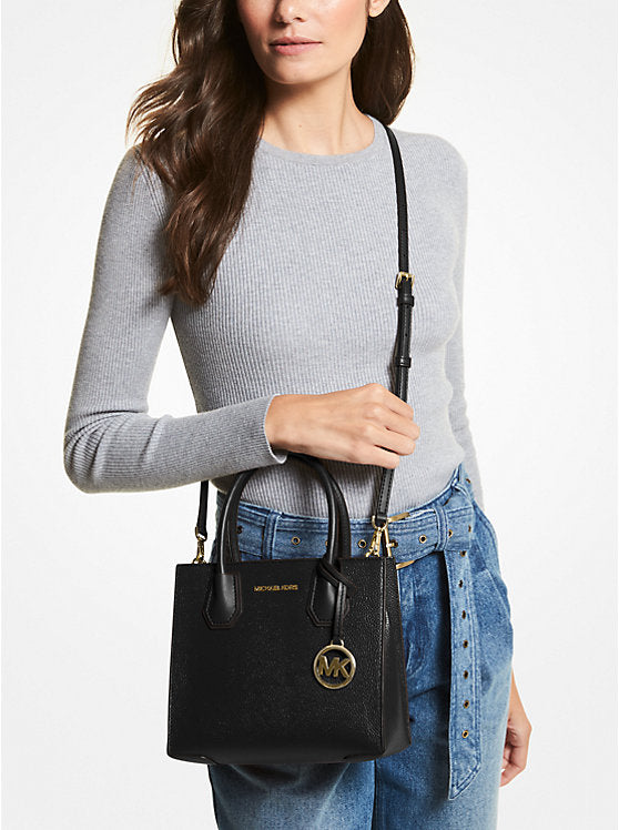 Mercer Medium Pebbled Leather Bag - Black