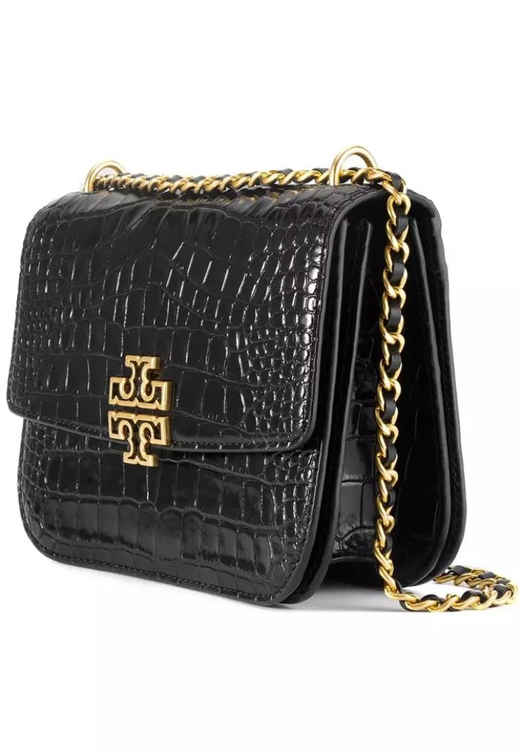 Britten Convertible Shoulder Bag Croc Effect- Black