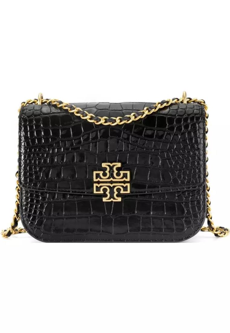 Britten Convertible Shoulder Bag Croc Effect- Black