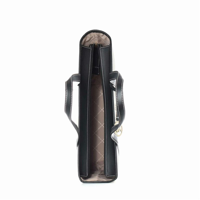 Pratt Canvas Shoulder Bag - Black / Cream