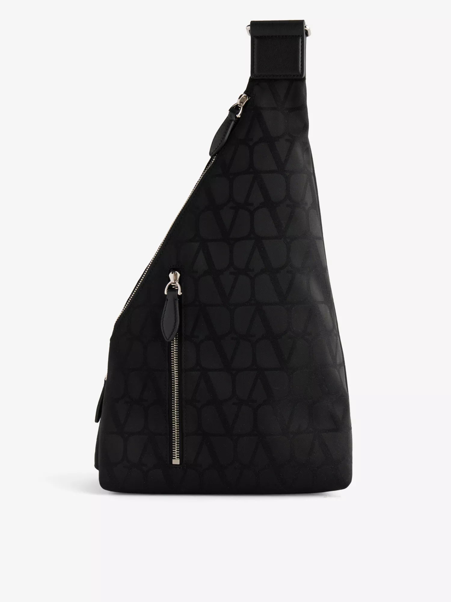 VLOGO monogram-pattern woven sling bag