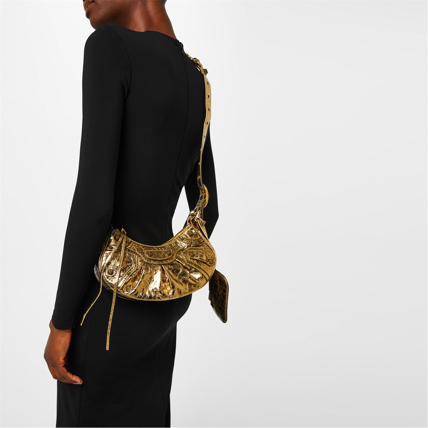 LE CAGOLE METALLISED SHOULDER BAG