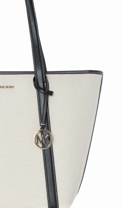 Pratt Canvas Shoulder Bag - Black / Cream