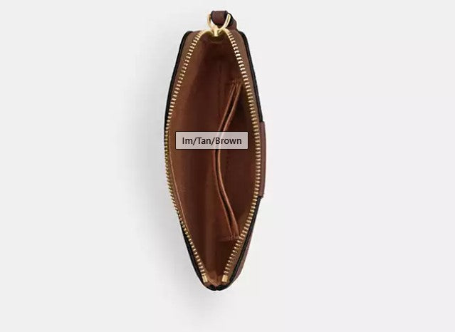 Corner Zip Wristlet In Signature Canvas - Tan