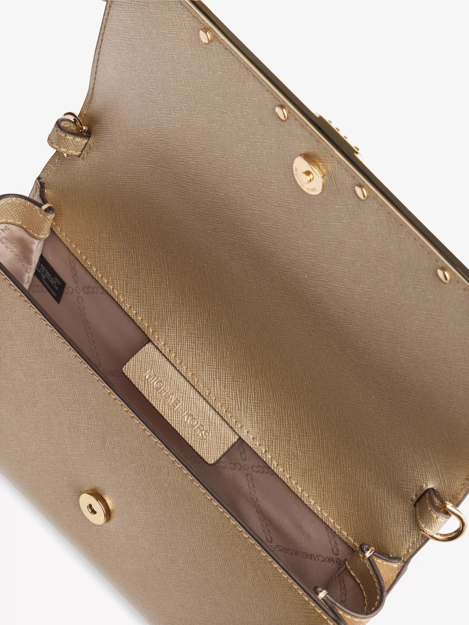 Mona metallic leather clutch