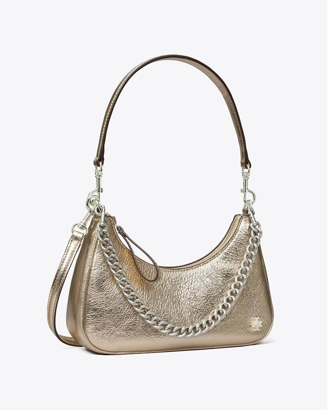 151 Mercer Metallic Small Crescent Bag With Adjustable Strap