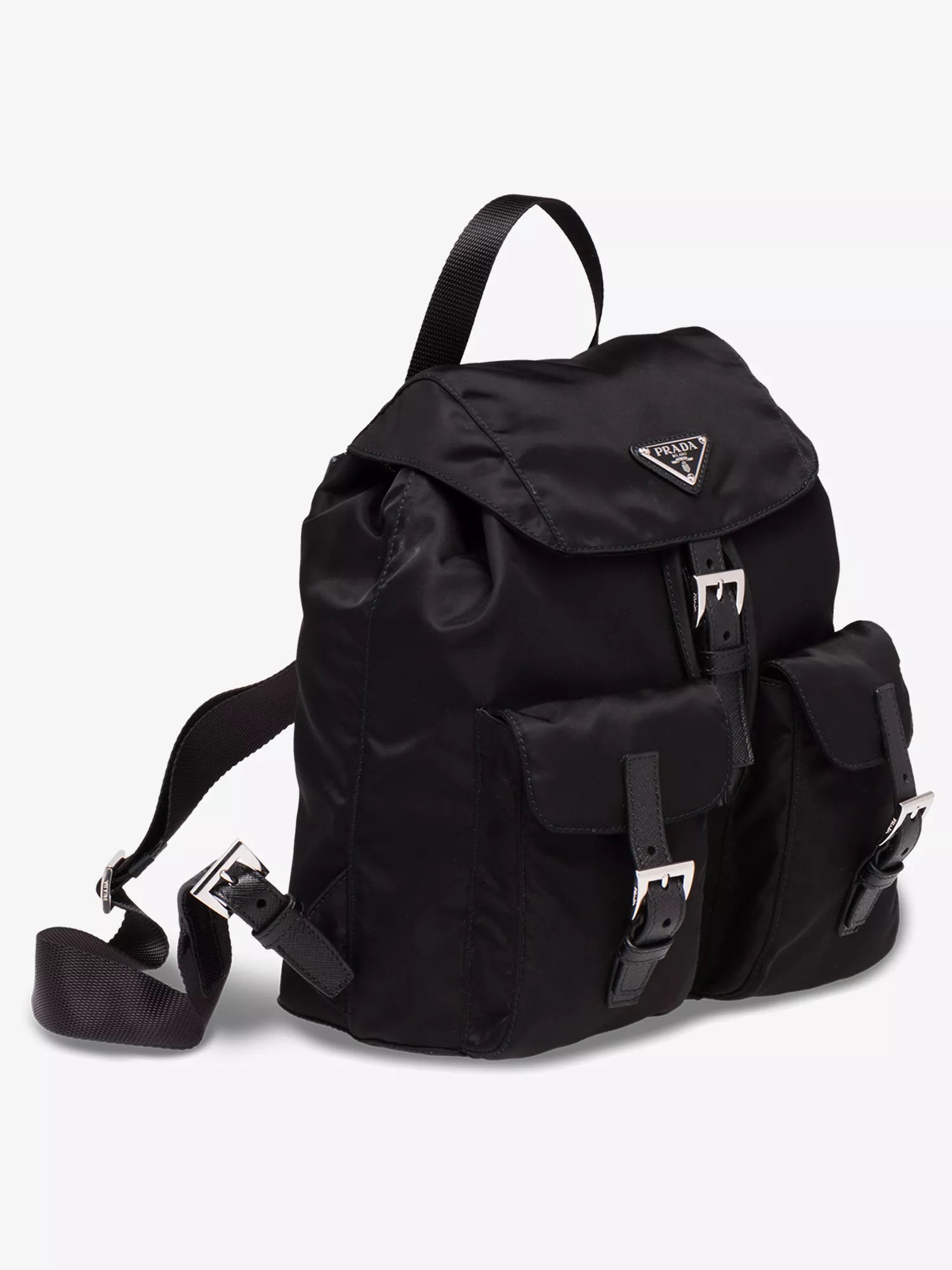 Logo-plaque recycled-polyamide backpack