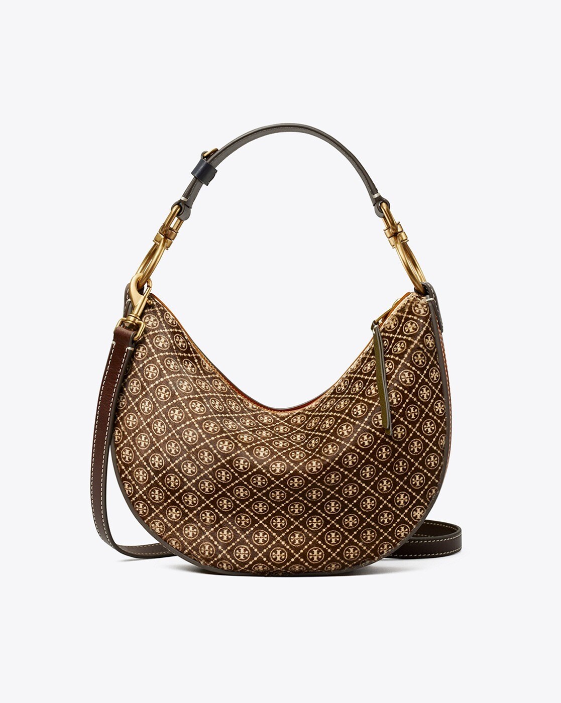 T Monogram Haircalf Mini Crescent Bag