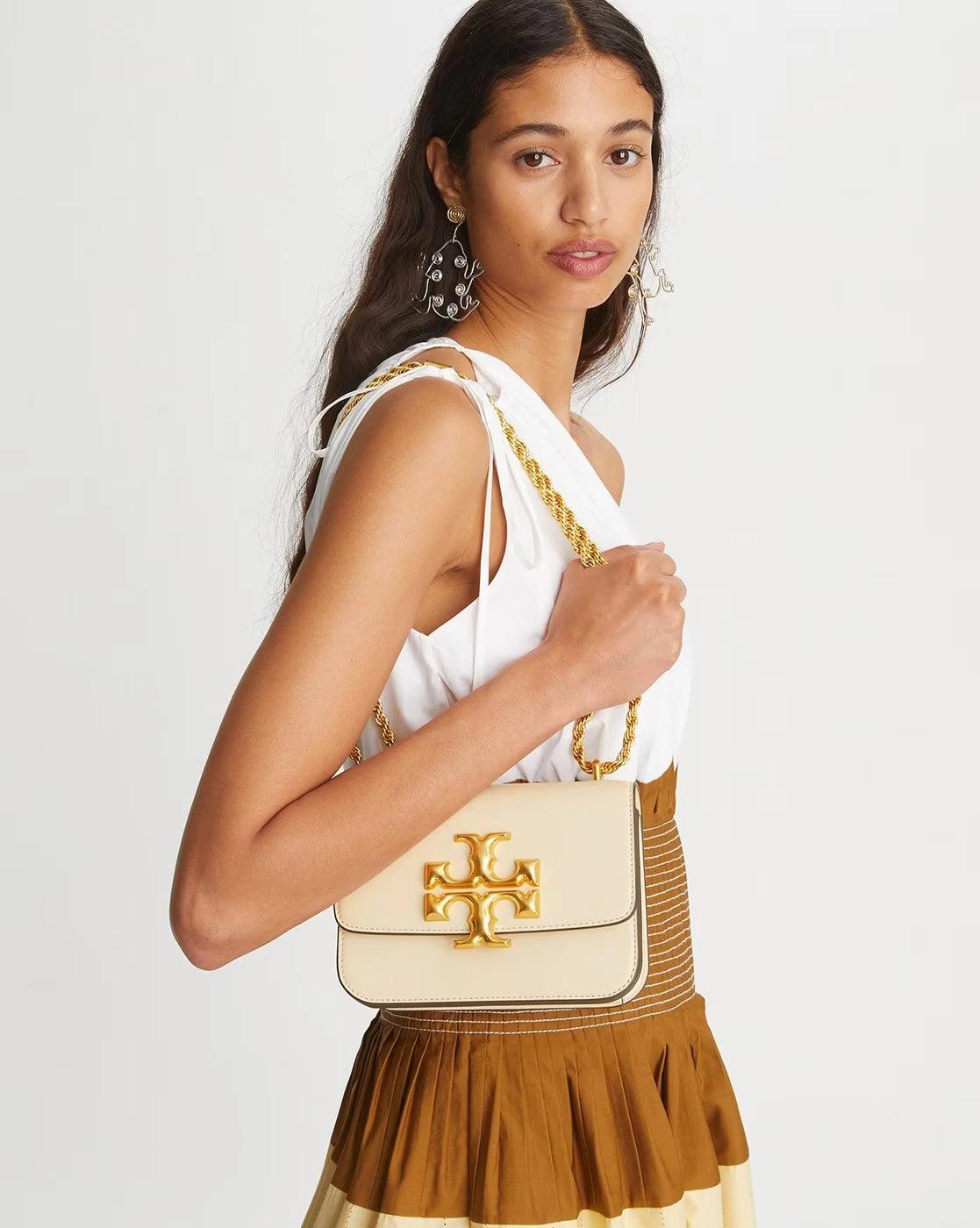 Eleanor Small Convertible Shoulder Bag- White